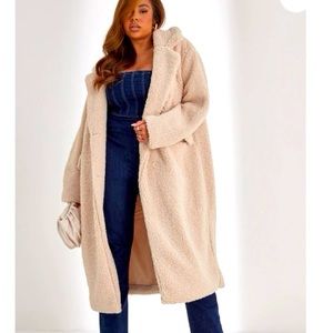 Pretty little thing long fleece coat
